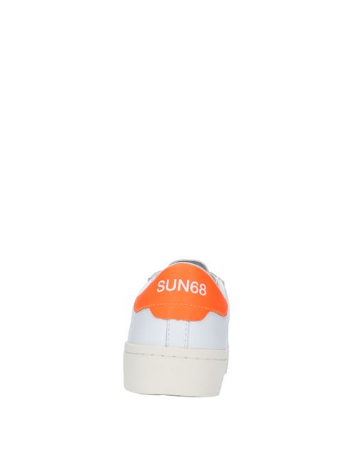 Leather sneakers SUN68 | Z34140BIANCO-ARANCIO FLUO